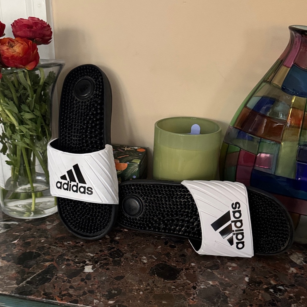 Adidas Classic Black and White Slides
